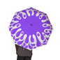 Splattered Purple Paint Pattern Umbrella – Semi-Automatic Rain Umbrella