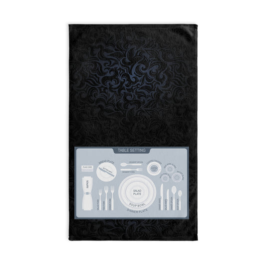 Educational Hand Towel - 'How to set a formal table' Design, by The Danger Twins