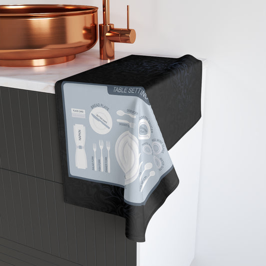 Educational Hand Towel - 'How to set a formal table' Design, by The Danger Twins