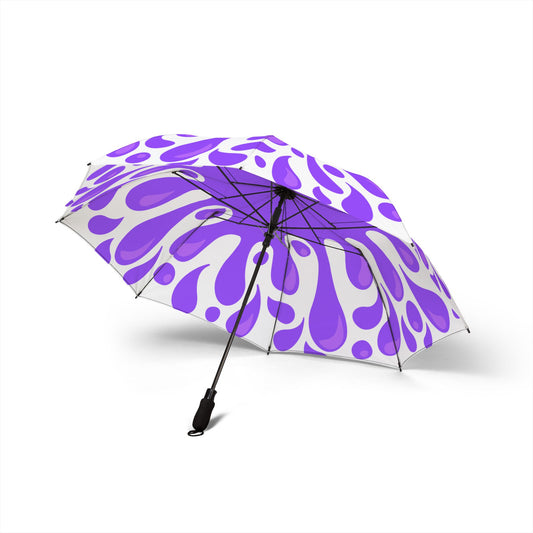 Splattered Purple Paint Pattern Umbrella – Semi-Automatic Rain Umbrella