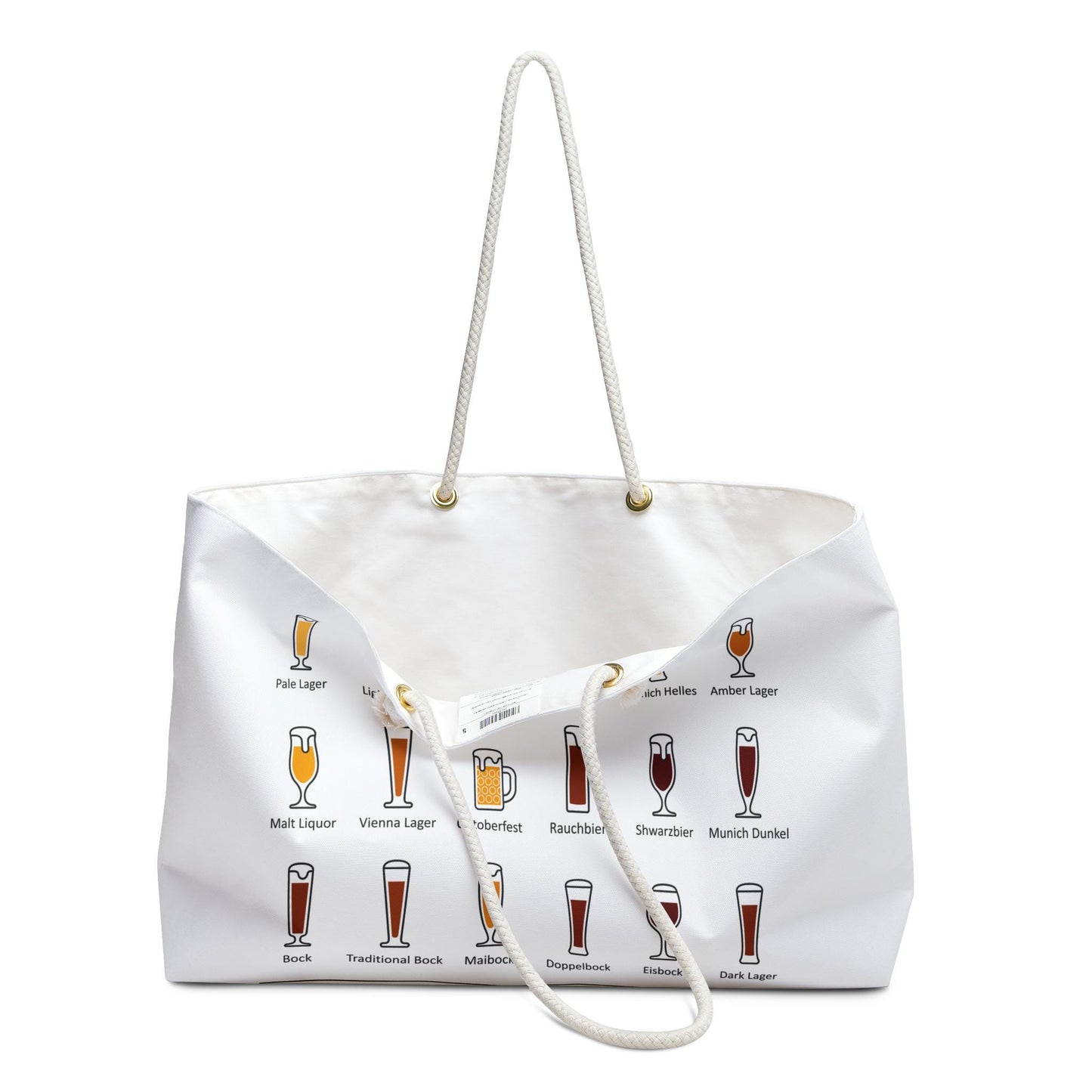 Beer Fest Weekender Tote Bag - Large Craft Beer Lover Travel Bag