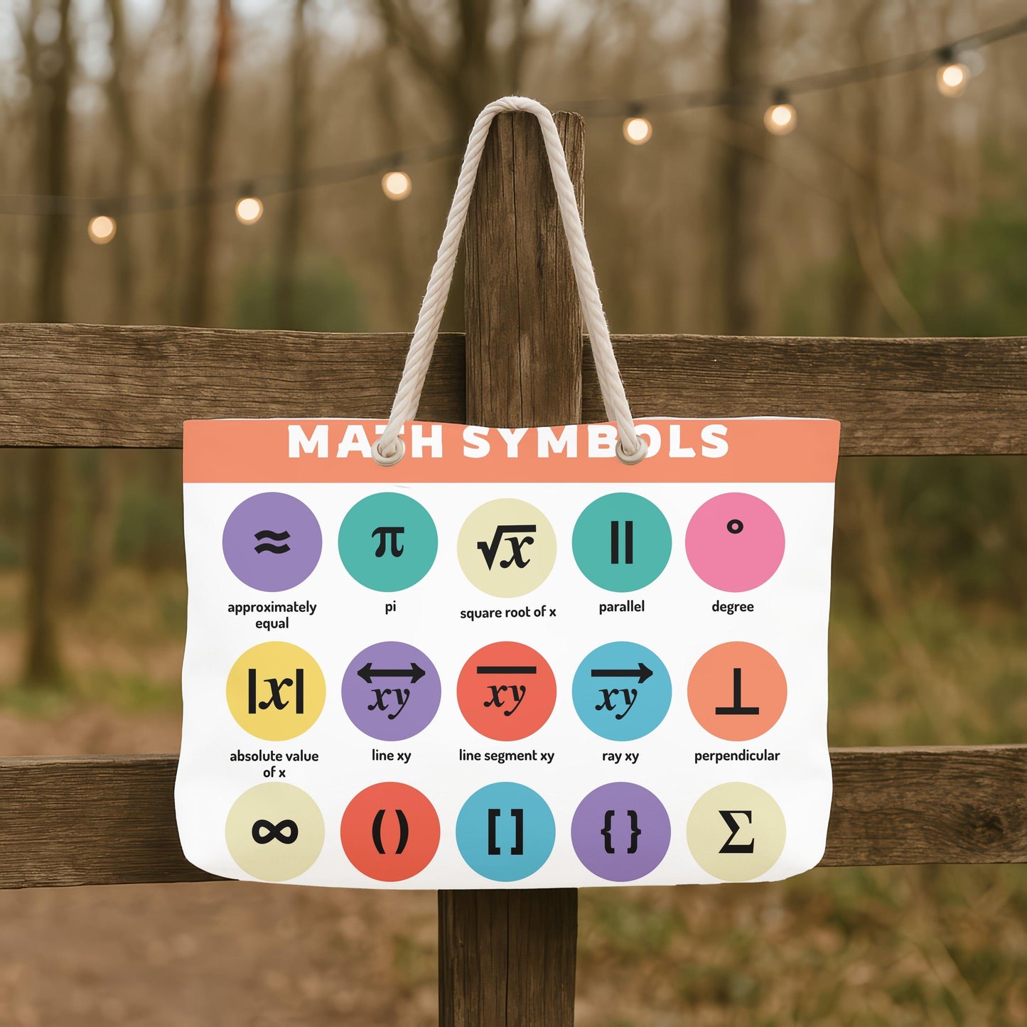 MATH SYMBOLS Weekender Tote | Large Educational Travel Bag