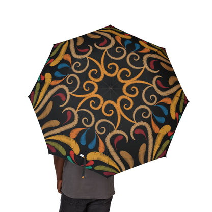Colorful Swirl Boho Umbrella - Windproof Foldable | Artistic Gift