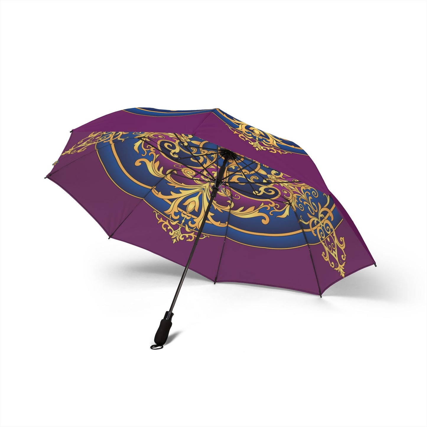 Royal Purple Mandala Umbrella - Windproof Foldable | Regal Gift