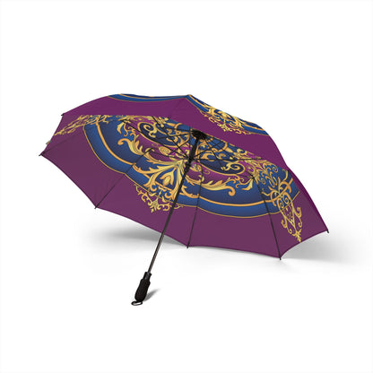 Royal Purple Mandala Umbrella - Windproof Foldable | Regal Gift