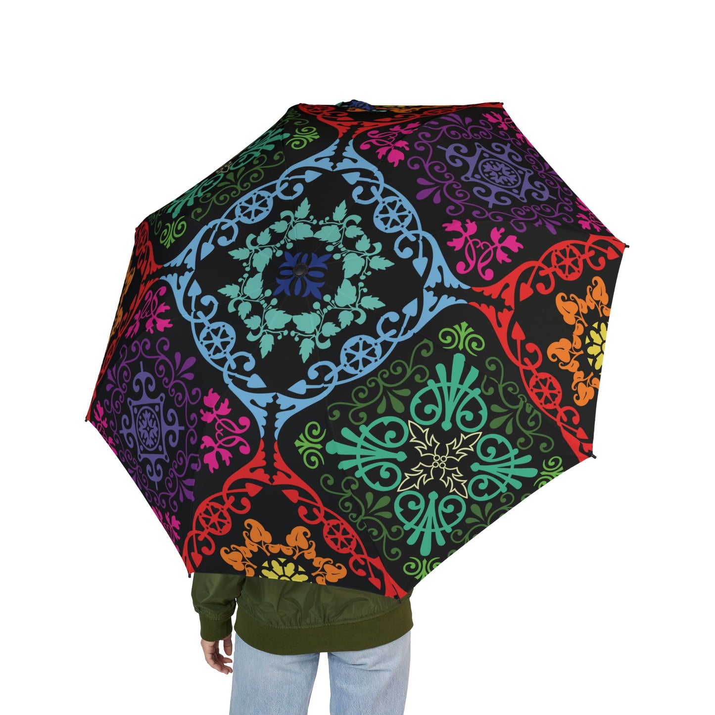 Kaleidoscope Mandala Umbrella - Windproof Foldable | Vibrant Gift
