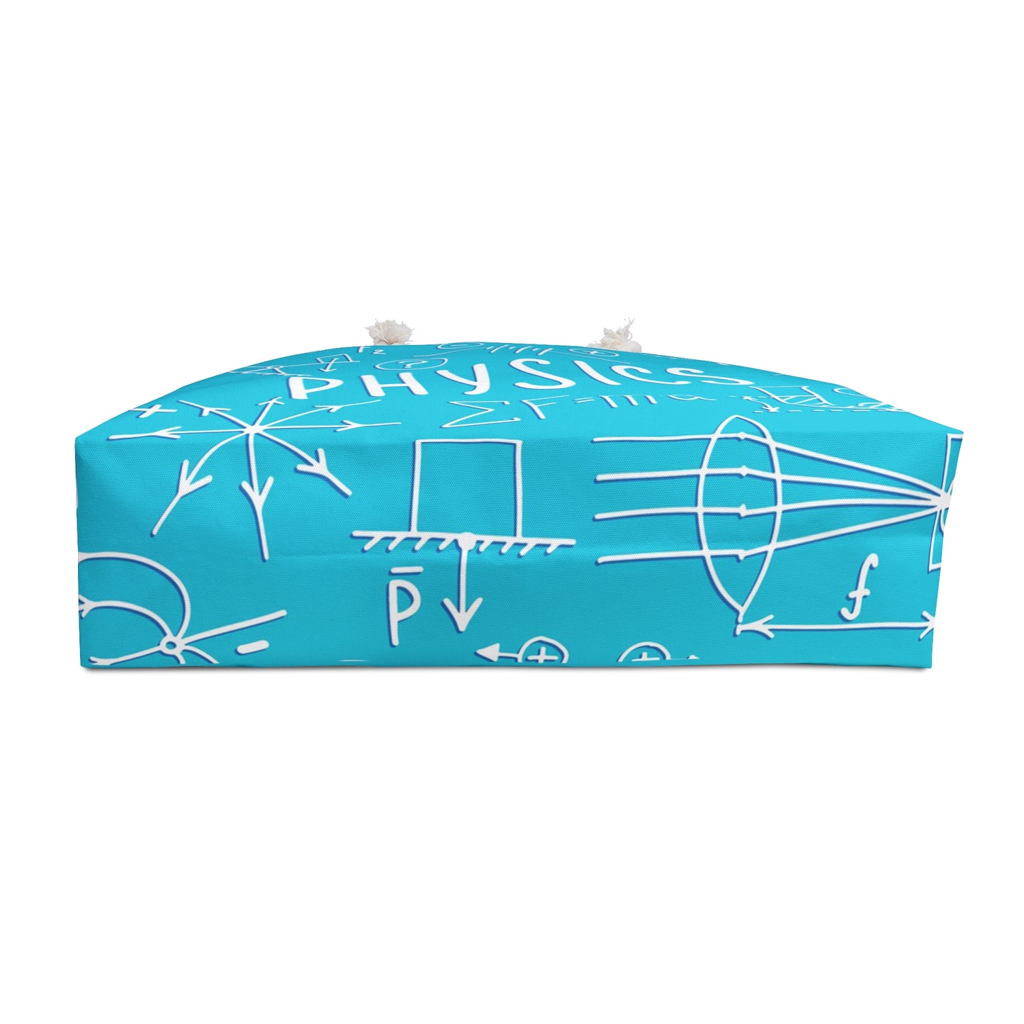Physics Weekender Bag – Teal Blue Science Doodle Travel Tote