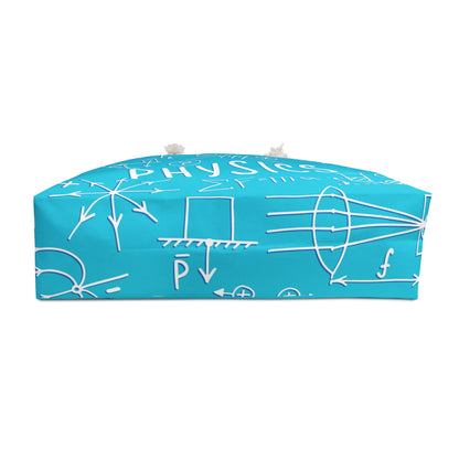 Physics Weekender Bag – Teal Blue Science Doodle Travel Tote