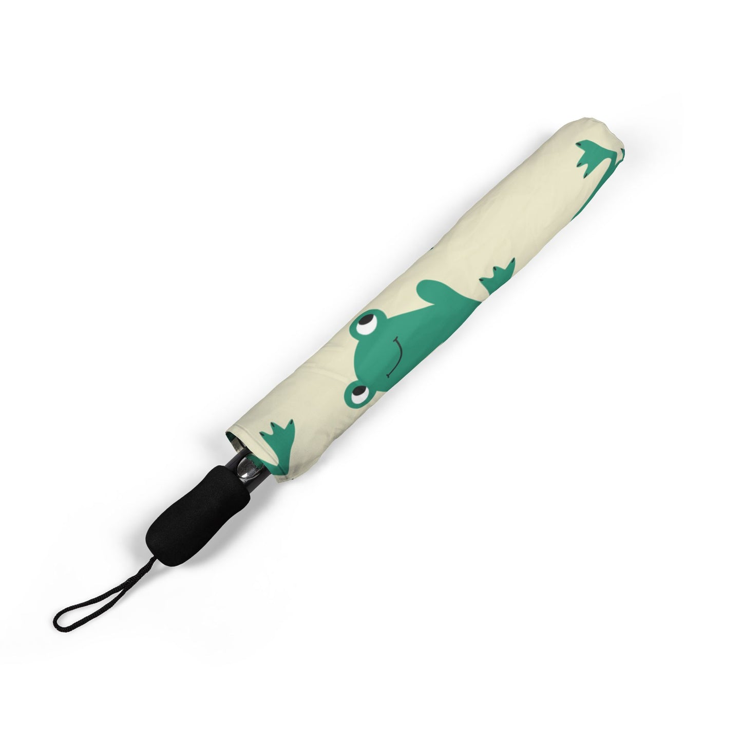 Green Frogs Umbrella - Windproof Compact | Whimsical Ribbitt Gift