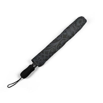 Black Lace Damask Pattern Umbrella | Semi-Automatic Rain