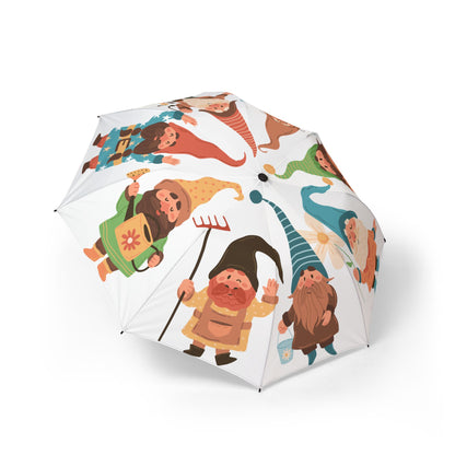 Gnomes Garden Party Pattern Umbrella | Semi-Automatic Rain