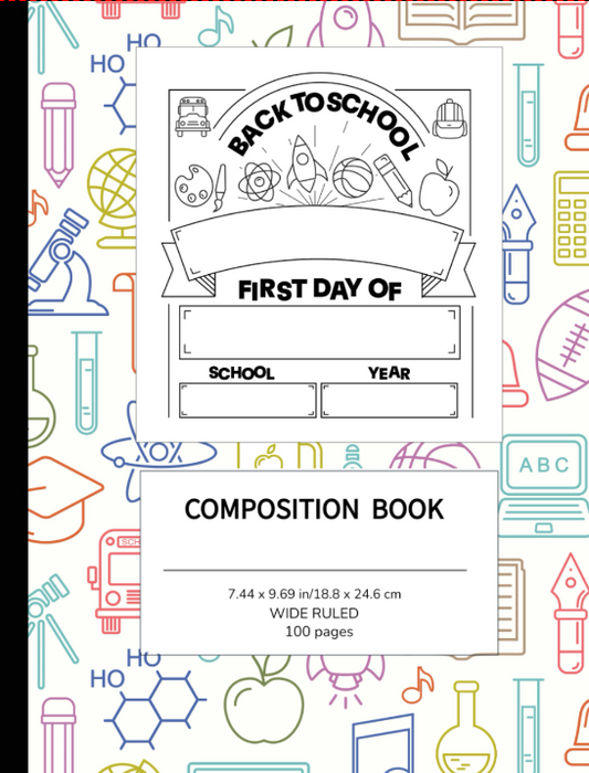 Back to School Composition Notebook | Wide Ruled Lined Journal 100 Pages