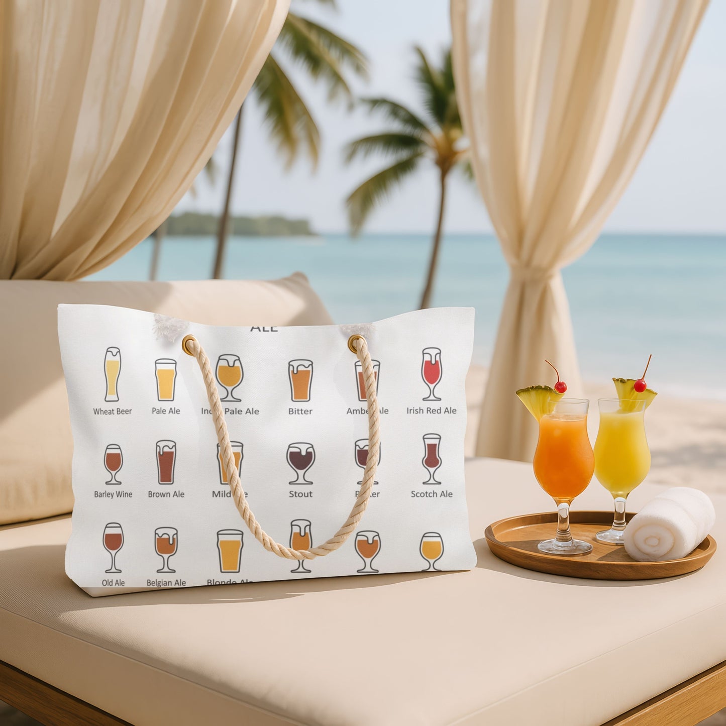 Beer Fest Weekender Tote Bag - Large Craft Beer Lover Travel Bag