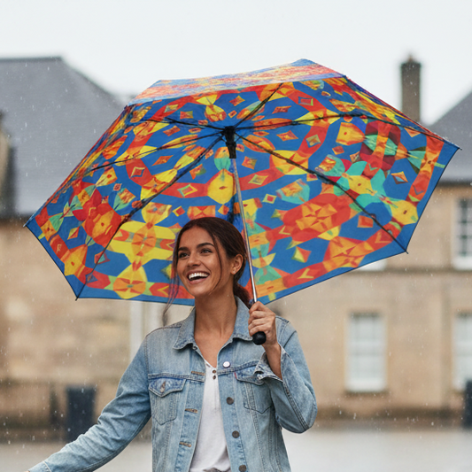 Blue Kaleidoscope Mandala Umbrella
