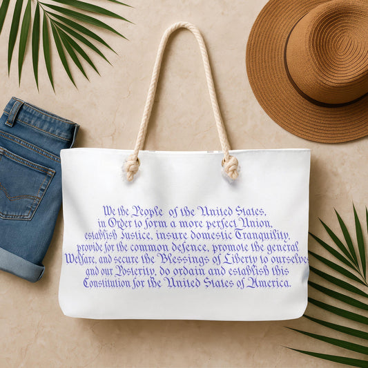 US Constitution Tote Bag - Large Weekender with Preamble