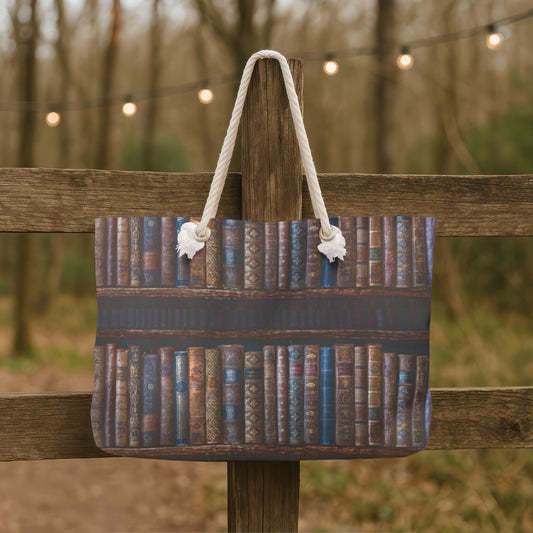 BOOK LOVER Tote Bag | Large Antique Library Weekender