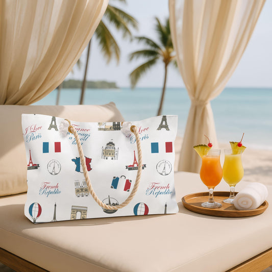 FOREVER FRANCE Weekender Tote | Oversized National Colors Bag