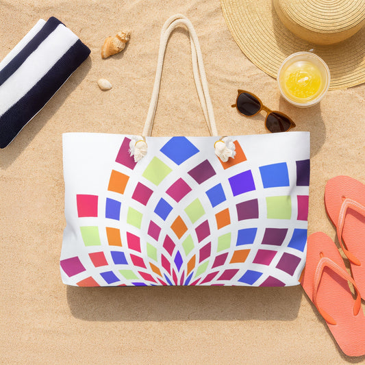 MOSAIC TILES Americana Weekender Bag | Red White Blue Tote