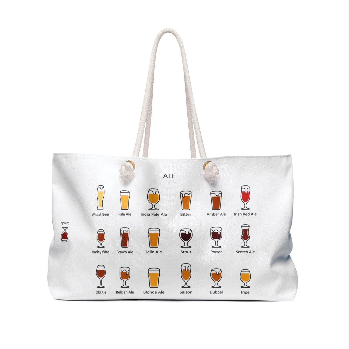 Beer Fest Weekender Tote Bag - Large Craft Beer Lover Travel Bag