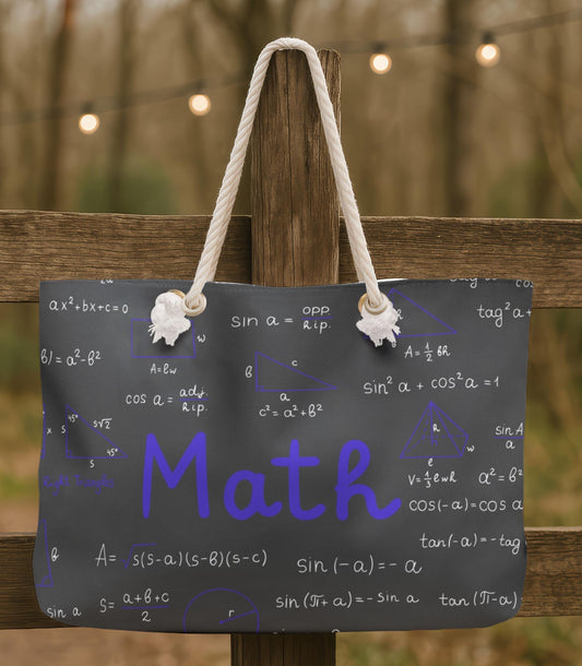 Math & Geometry Tote Bag - Large Weekender for Students