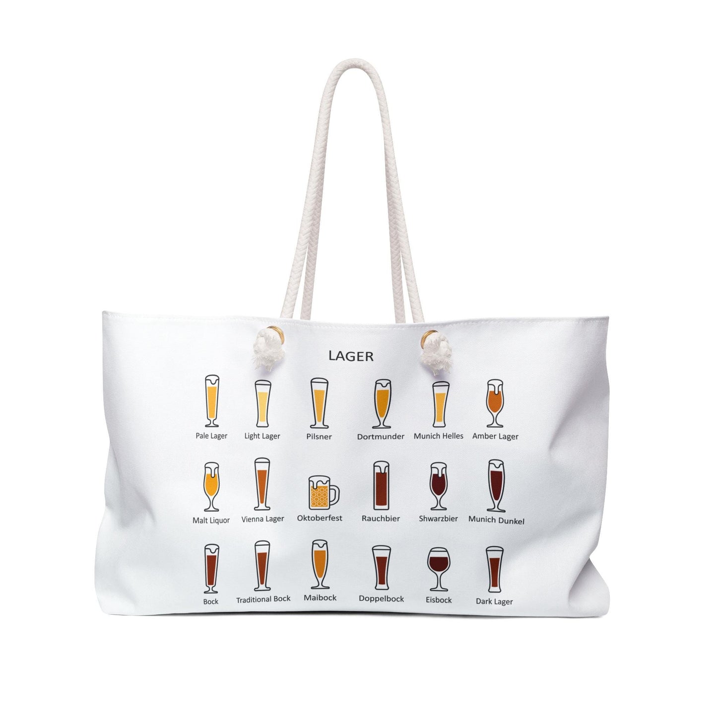 Beer Fest Weekender Tote Bag - Large Craft Beer Lover Travel Bag