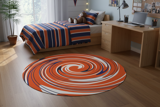 Illinois Rug in Dorm Room