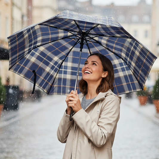 Navy Geometric Umbrella