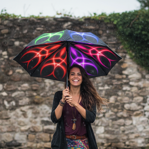 Neon Rainbow Flame Umbrella