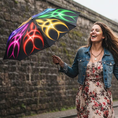 Neon Rainbow Flame Umbrella