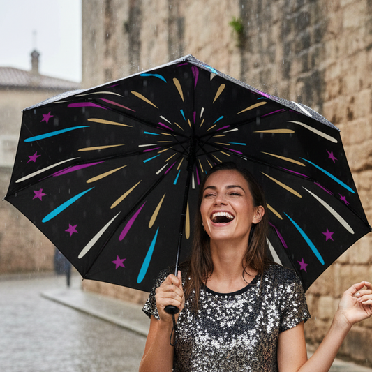 Neon Stars Fireworks Umbrella