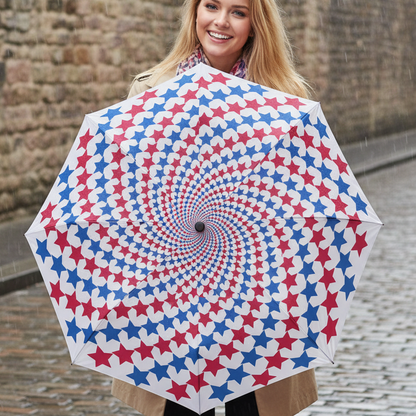 Patriotic Star Spiral Umbrella