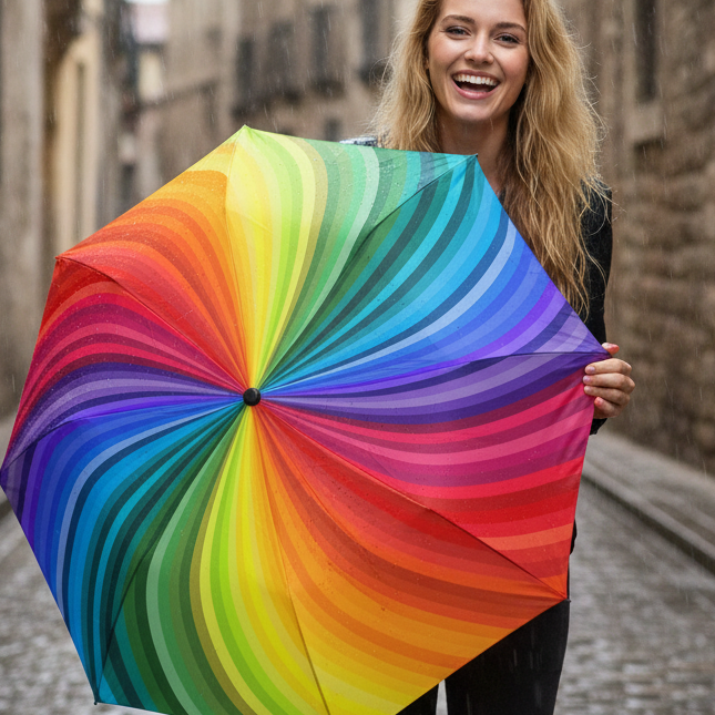 Rainbow Layers Pattern Umbrella