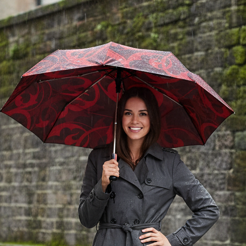 Red Black Swirl Umbrella