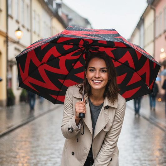 Red Black Triskelion Umbrella