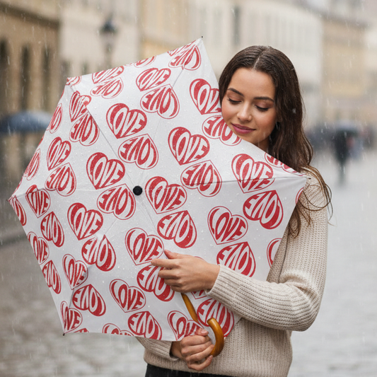 Red LOVE Heart Umbrella