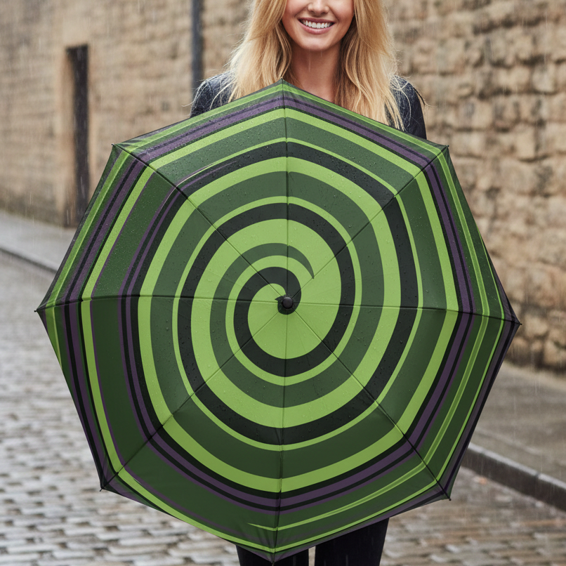 Super Hero Green Spiral Umbrella