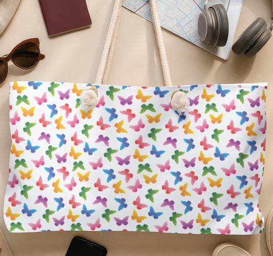 Colorful butterfly-patterned bag 